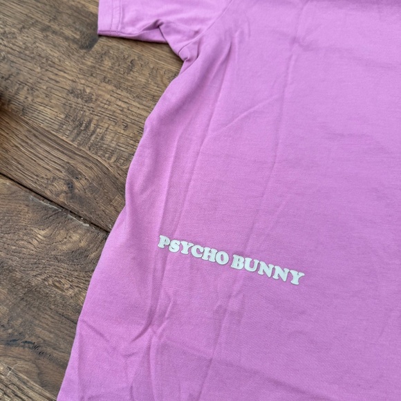 Psycho Bunny Houston Graphic Tee Violet Pima Kids Size 10 12 - Picture 5 of 7